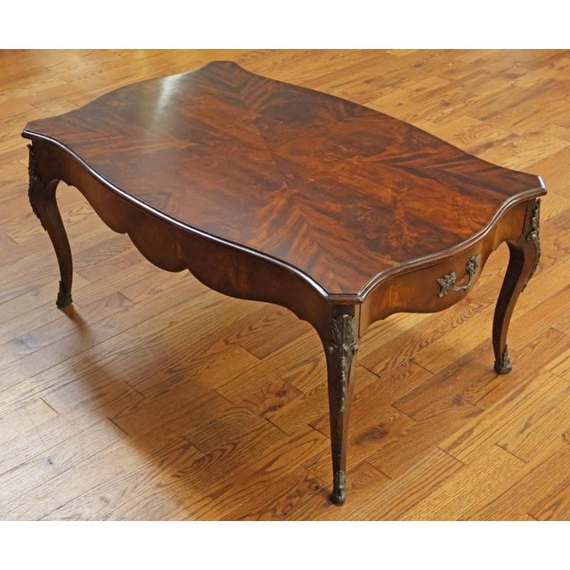 2000 - 2009 Theodore Alexander Mahogany French Style Cocktail Coffee Table For Sale - Image 5 of 13