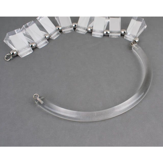 Plastic Judith Hendler Clear Acrylic Neck-Ring Choker Necklace For Sale - Image 7 of 17