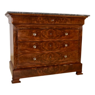 19th Century French Mahogany Commode For Sale