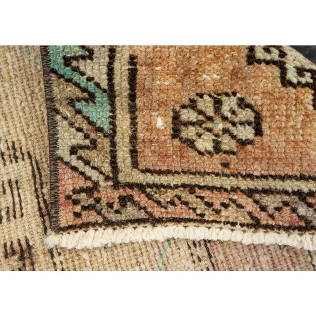 Turkish Mini Rug Oriental Hand Knotted Vintage Rug 1'8" x 3' #21097 For Sale In Houston - Image 6 of 8