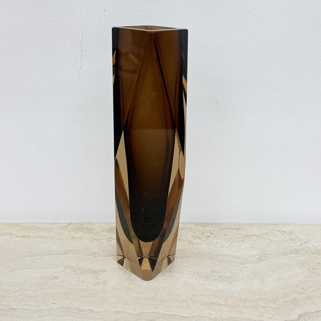 Murano Sommerso Glass Faceted Vase by Flavio Poli, 1970s For Sale - Image 6 of 18