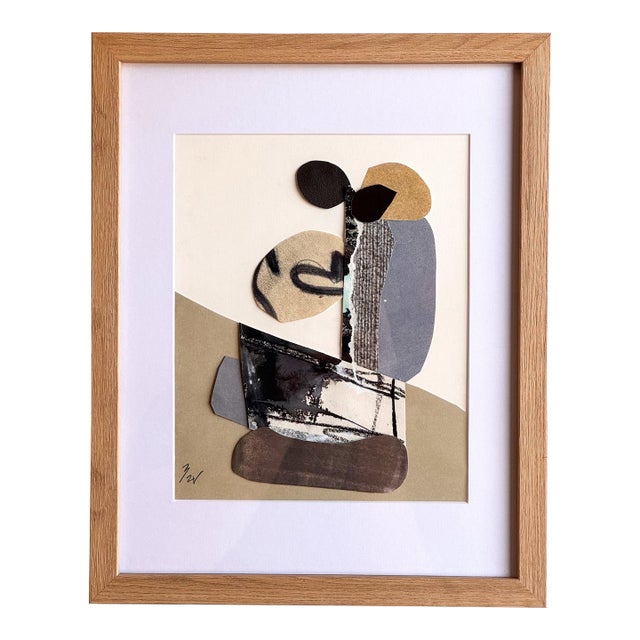 "Vessel 6" Original Mixed-Media Framed Collage on Paper by Zac Woodiel For Sale