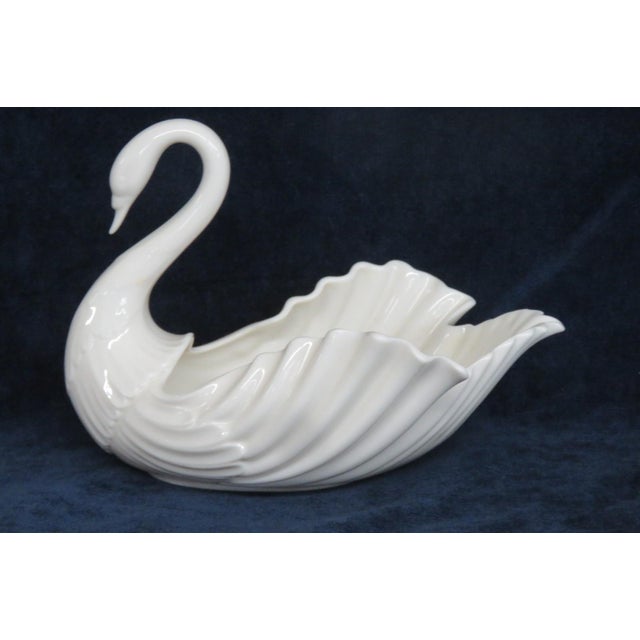 Lenox Lenox Porcelain Swan Figurine Bowl Planter Dish Ivory Color Made in Usa 5206b For Sale - Image 4 of 15