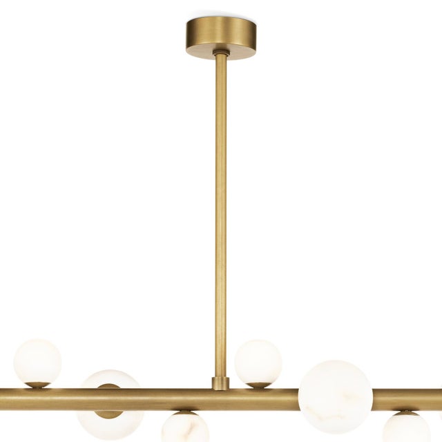 2020s Regina Andrew Styx Alabaster Orbs Chandelier, Natural Brass Finish For Sale - Image 5 of 8