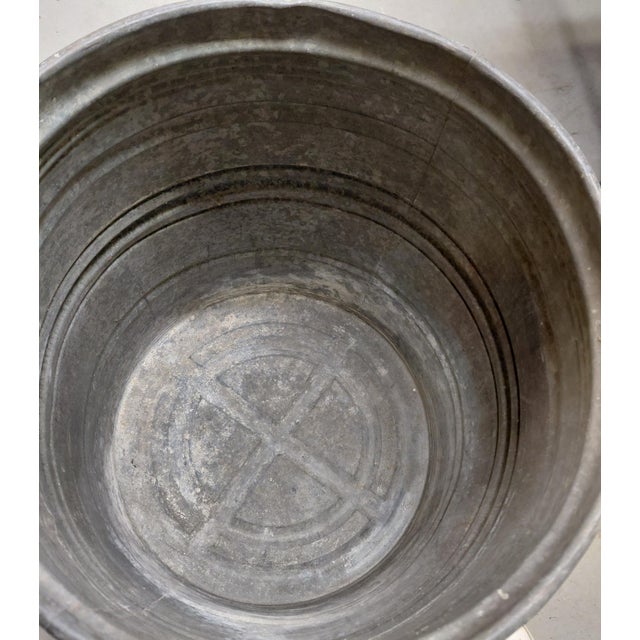 Metal Vintage Belgian Galvanized Dolly Tub Planter For Sale - Image 7 of 7