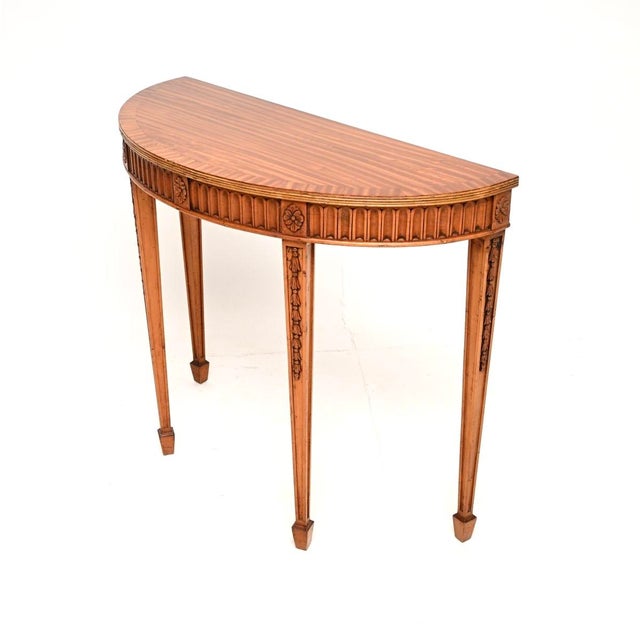 Antique Georgian Satinwood Console Table, 1900 For Sale - Image 4 of 9
