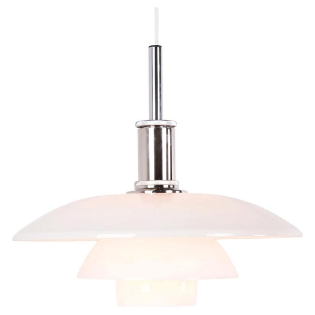 PH 4½-4 Pendant in White Opal Glass and Chrome by Poul Henningsen for Louis Poulsen, 1980 For Sale - Image 12 of 12