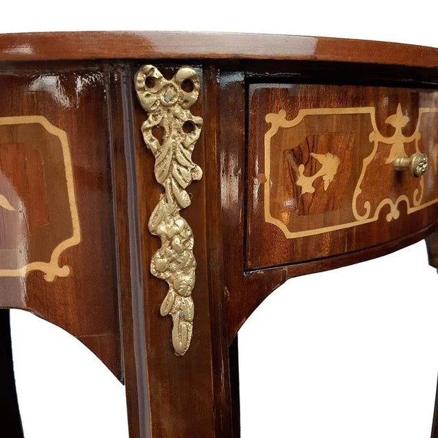 1980s Walnut Coffee Table with Bronzes and Inlays, 1980s For Sale - Image 5 of 8