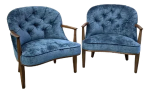 1950s Janus Lounge Chairs by Edward Wormley for Dunbar Restored - A Pair
