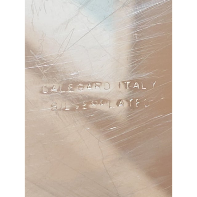 Metal Vintage Large Italian Silver Plated Gallery Tray For Sale - Image 7 of 8