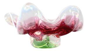 Mid-Century Czech Pink and Green Art Glass Bowl by Josef Hospodka, 1960s