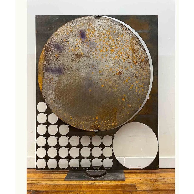 Vintage Abstract Sculpture • Large Scale Modernist Abstract Metal Sculpture For Sale In Providence - Image 6 of 6