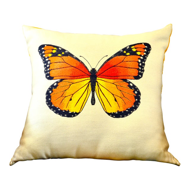 Country Decorative Pillows by Pierre D"Argent: The Butterfly For Sale