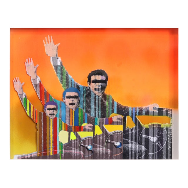 Ciao Mamma 2 - Original Abstract Figurative Color Drenched Mixed Media Artwork by Fabio Coruzzi For Sale