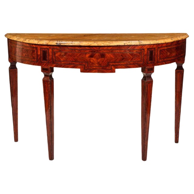 Italian 18th-Century Marquetry Console Table For Sale