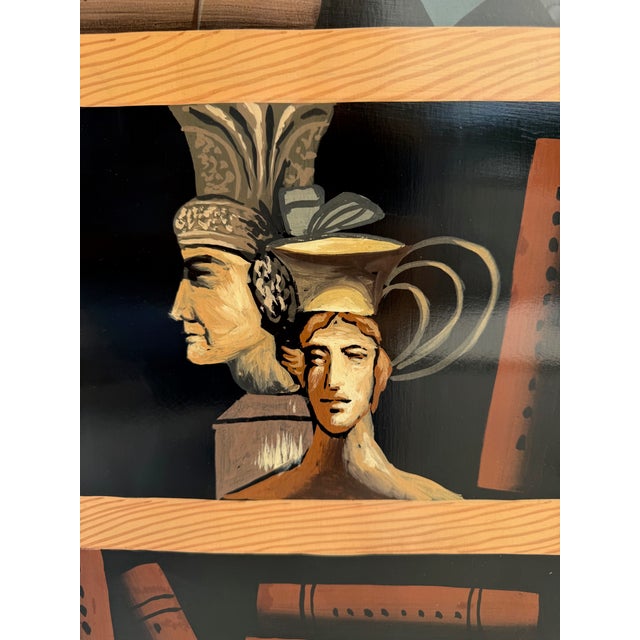 Vintage Chinese Trompe-L’Oeil Lacquered Lidded Chest on Stand For Sale - Image 15 of 16