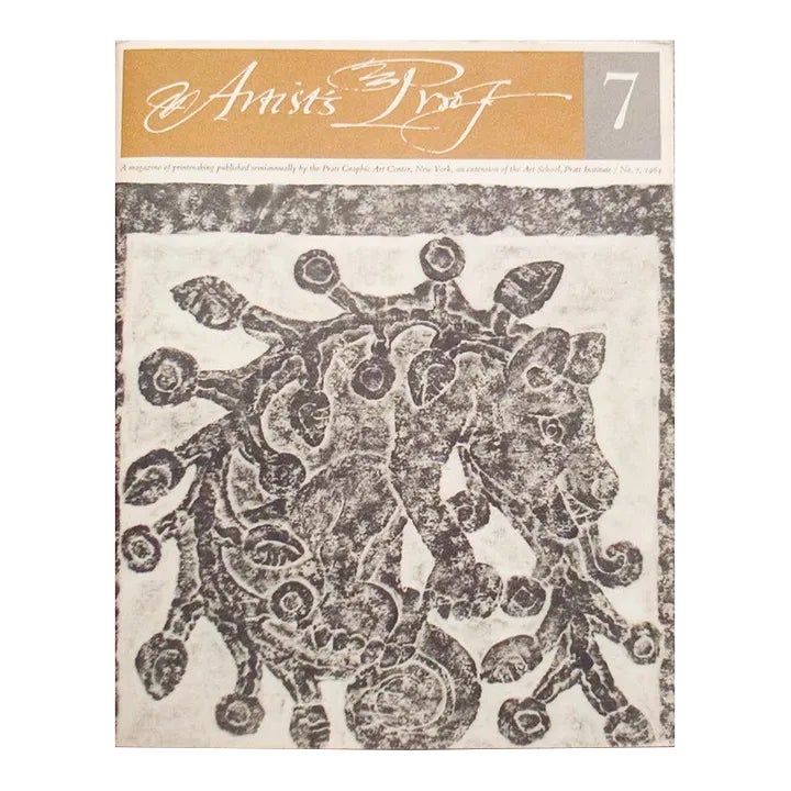 1964 Pratt Graphic Art Center 'Artist's Proof Issue no. 7 1964' Gray ...