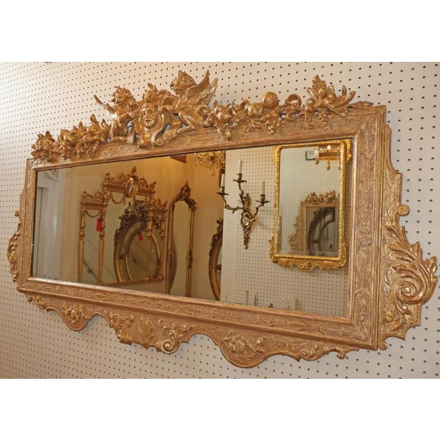French 18th Century French Regence Figural Gold Horizontal Mirror For Sale - Image 3 of 14