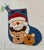 Vintage Crazy Mountain Imports "Porch & Parlour" Felt Christmas Stocking - Primitive Folk Art Santa, Reindeer & Bear Excellent Condition For Sale - Image 13 of 13