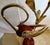 Rare Antonio Pavia Brass and Red Lacquered Wood Stork Floor Lamp Circa 1980s For Sale In Miami - Image 6 of 17