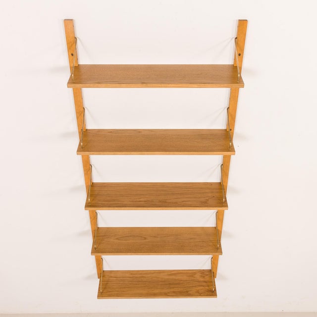 1970s Mid-Century Danish Shelving Unit in Oak, 1970s For Sale - Image 5 of 9