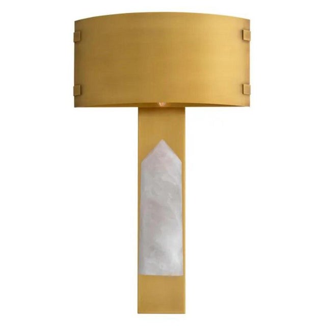 Brass and Rock Crystal Wall Lamps, Set of 2 For Sale - Image 6 of 9