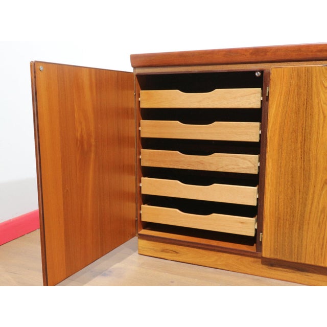 Brown Mid Century Modern Vintage Rosewood Danish Credenza Sideboard by Skovby Danish Style For Sale - Image 8 of 14