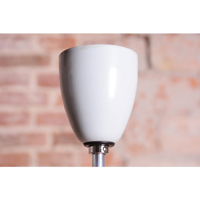 Mid-Century Czech Chrome and Opaline Glass Pendant Light attributed to Lidokov, 1960s For Sale - Image 4 of 12