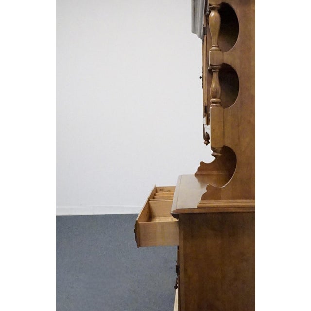 Keller Furniture Solid Maple Colonial Early American 54" Buffet W. Display Hutch For Sale - Image 10 of 15