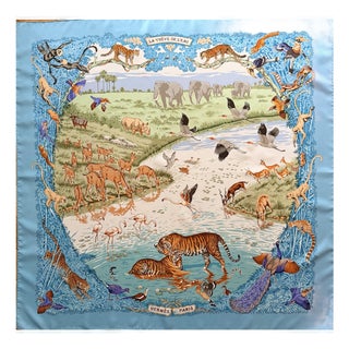 Hermès La Trêve De L’eau 2005 Silk Scarf Designed by Robert Dallet For Sale