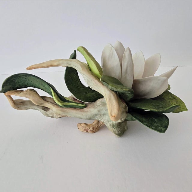 Cybis White Magnolia Flower Bisque Porcelain - Set of Two For Sale - Image 9 of 11