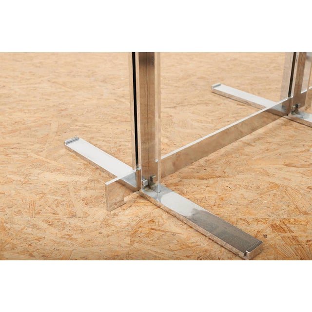 Table with Chrome-Plated Steel Frame and 4 Extensions For Sale - Image 13 of 14