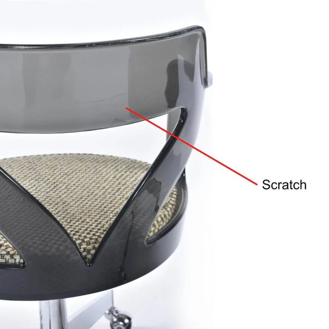 1970s Chromcraft Style Space Age Acrylic Armchair With Rolling Footstool For Sale - Image 10 of 12