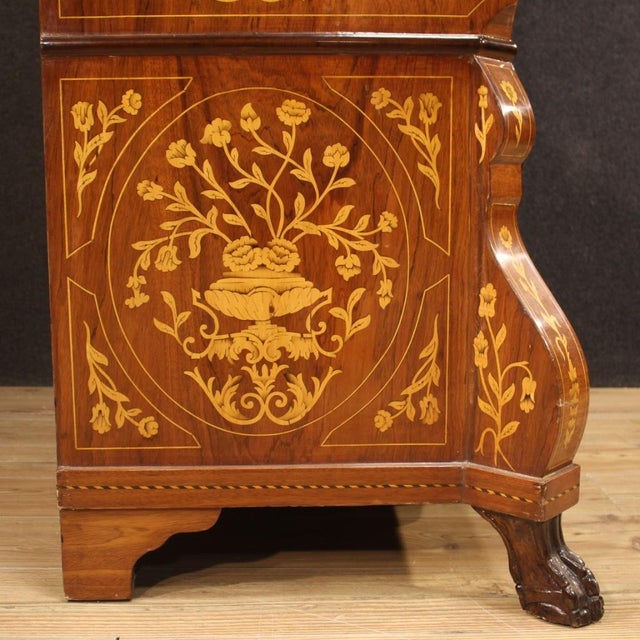 1960s Dutch Inlaid Wood Secretary, 1960s For Sale - Image 5 of 13