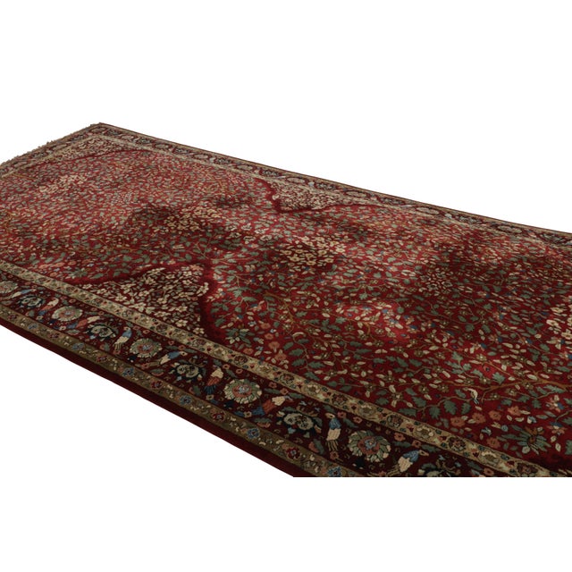 Rug & Kilim Oversized Antique Tetex Hooked Rug, Red With Floral Patterns - Rug & Kilim For Sale - Image 4 of 9