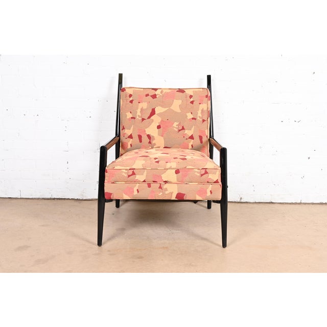 Mid-Century Modern Paul McCobb Planner Group Ebonized and Upholstered Lounge Chair, 1950s For Sale - Image 3 of 11