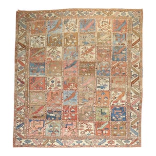 Antique Persian Heriz Pictorial Room Size Rug For Sale