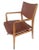 C1960's Mid-Century Stow & Davis Arm Chair With Original Caramel Colored Leather Upholstery For Sale