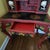 Wood Early 20th Century Japanese Red Lacquer Kamakura-Bori Writing Desk and Chair Set Beautiful Floral Motif For Sale - Image 7 of 18
