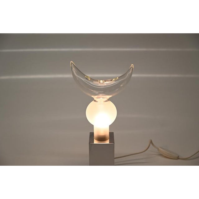 Horn Table Lamps in Murano Glass and Chrome from Mazzega, Italy, 1970s, Set of 2 For Sale - Image 11 of 12