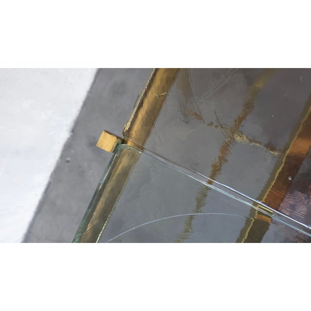 Pair of Bespoke Brass and Cast Glass Console Tables For Sale - Image 10 of 10
