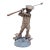 Vintage Life-Size Boy Golfer Garden Statue – Faux Bronze Resin Sculpture by Jim Davidson, Signed Mold Marking, Circa 1980s–1990s For Sale
