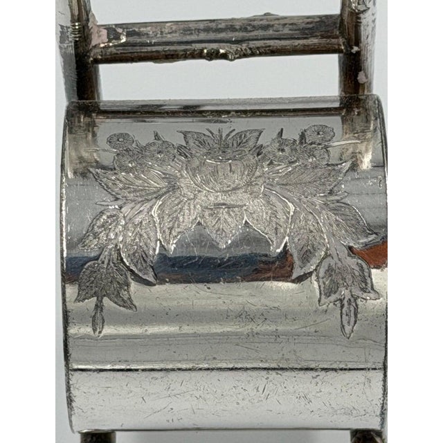 Late 19th Century Set of 6 American Victorian Sterling Silver Figural Chair Napkin Rings For Sale - Image 9 of 12
