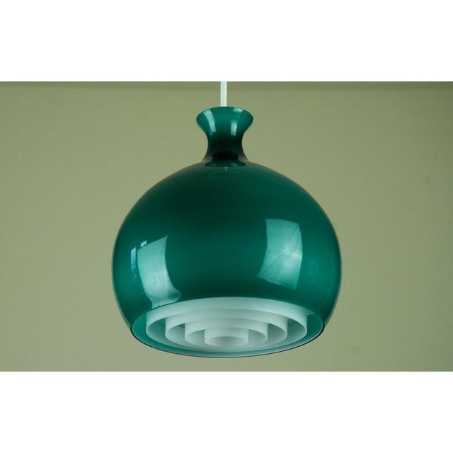 Glass Onion Pendant Lamp by Helge Zimdal for Falkenbergs Lighting, 1960s For Sale - Image 11 of 14
