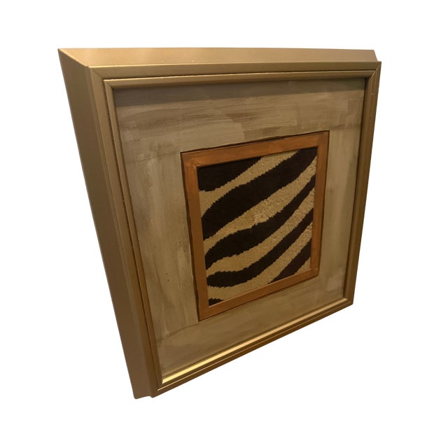 Schumacher Zebra Textile in Artisan Hand-Painted Vintage Frame For Sale In Atlanta - Image 6 of 11