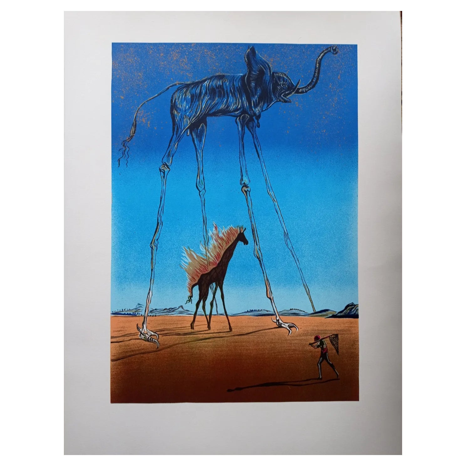 デジタルプリント　馬の絵画The Galop Energy-1 Salvador Dali, Giraffe in Flames, 1999, Lithograph | Chairish