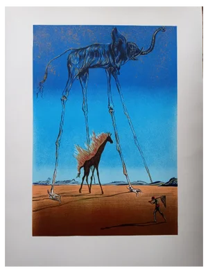 Salvador Dali, Giraffe in Flames, 1999, Lithograph