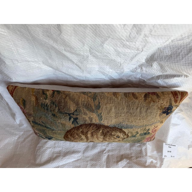 17th Century 17th Century Brussels Tapestry Animal Pillow For Sale - Image 5 of 7