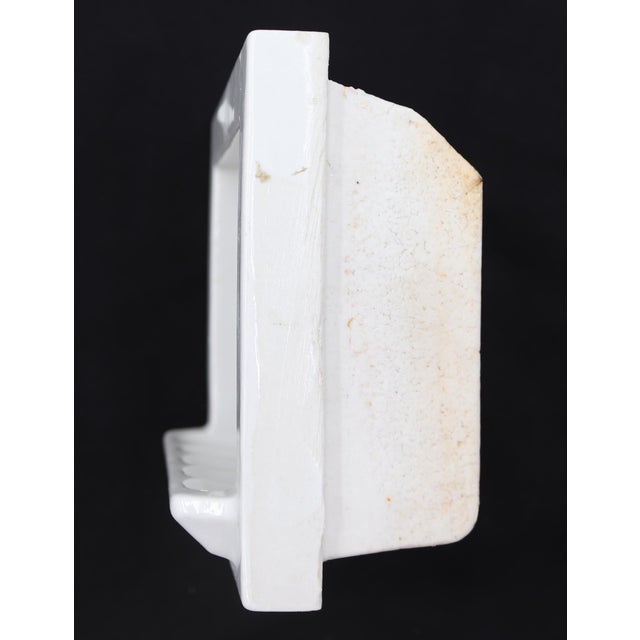 Mid 20th Century Vintage White Fairfacts Co. Porcelain Bathroom Soap Dish For Sale - Image 5 of 9
