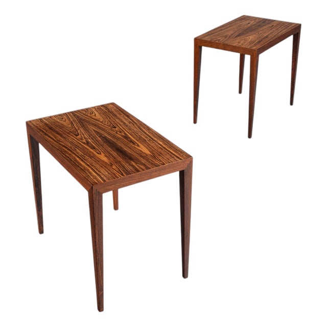 Side Tables in Rosewood by Severin Hansen for Haslev, Denmark, 1960s, Set of 2 For Sale